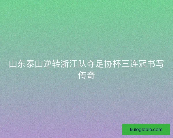 山东泰山逆转浙江队夺足协杯三连冠书写传奇
