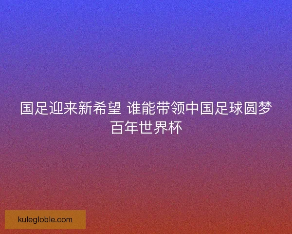 国足迎来新希望 谁能带领中国足球圆梦百年世界杯
